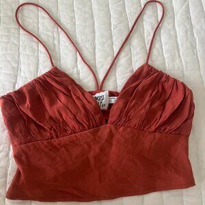 Princess Polly Women's Orange and Red Crop-top